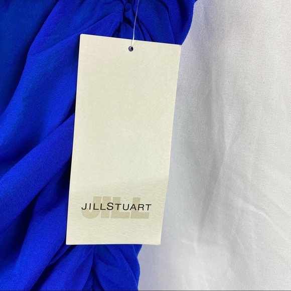 JILL STUART Blue and Green One Shoulder Fitted Mini Dress NWT in Size 2 - Picture 8 of 9